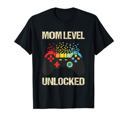 Mom Level Unlocked Funny New Mother T-Shirt - Unique Graphic for Adults - T-Shirt, Sweatshirt, Hoodie