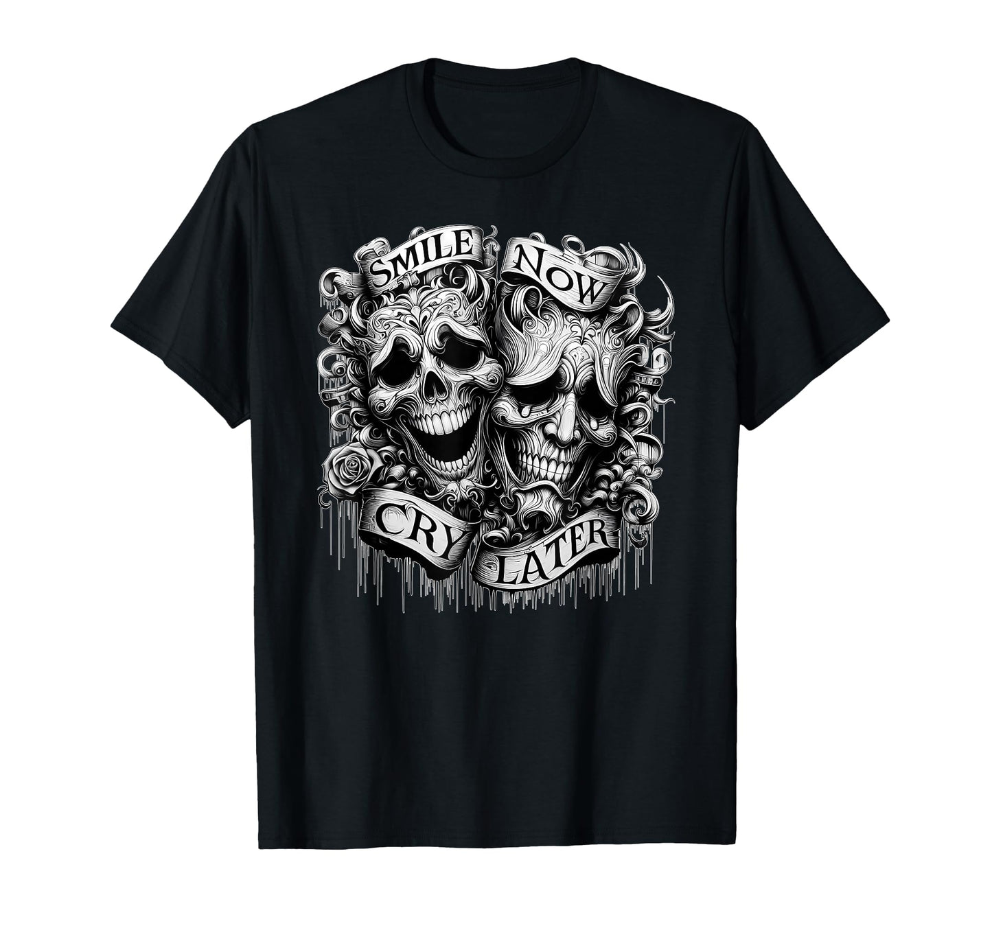 Smile Now Cry Later Clown Chicano T-Shirt - Aesthetic Graphic for Adults - T-Shirt, Sweatshirt, Hoodie