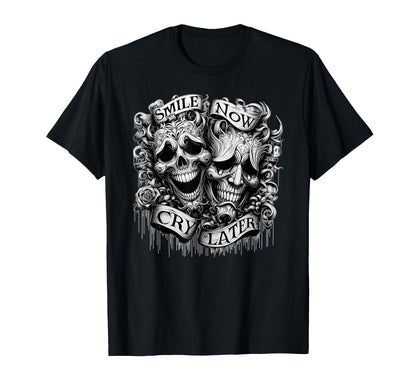 Smile Now Cry Later Clown Chicano T-Shirt - Aesthetic Graphic for Adults - T-Shirt, Sweatshirt, Hoodie