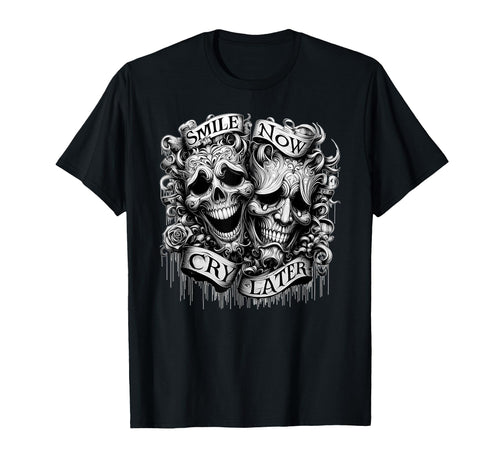 Smile Now Cry Later Clown Chicano T-Shirt - Aesthetic Graphic for Adults - T-Shirt, Sweatshirt, Hoodie