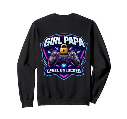 Papa Level Unlocked New Father Dad Sweatshirt - Streetwear Style Men Women - T-Shirt, Sweatshirt, Hoodie