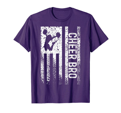Cheer Bro American Flag Brother T-Shirt - Trendy Graphic for Adults - T-Shirt, Sweatshirt, Hoodie