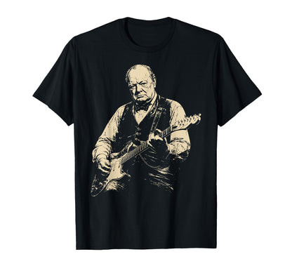 Winston Churchill Playing Electric T-Shirt - Streetwear Style Men Women - T-Shirt, Sweatshirt, Hoodie