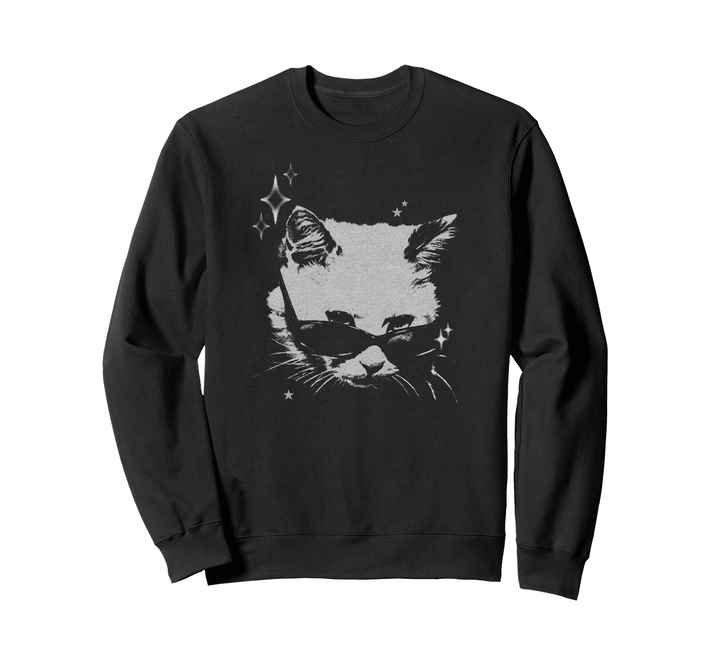 Y2K Cat Sunglasses Silly 90S 2000S Sweatshirt - Custom Art Print Unisex - T-Shirt, Sweatshirt, Hoodie