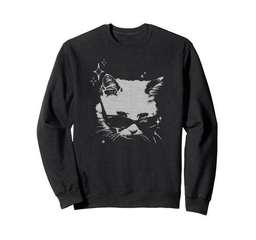Y2K Cat Sunglasses Silly 90S 2000S Sweatshirt - Custom Art Print Unisex - T-Shirt, Sweatshirt, Hoodie