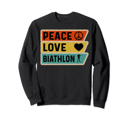Distressed Peace Sign Love Biathlon Sweatshirt - Trendy Graphic for Adults - T-Shirt, Sweatshirt, Hoodie