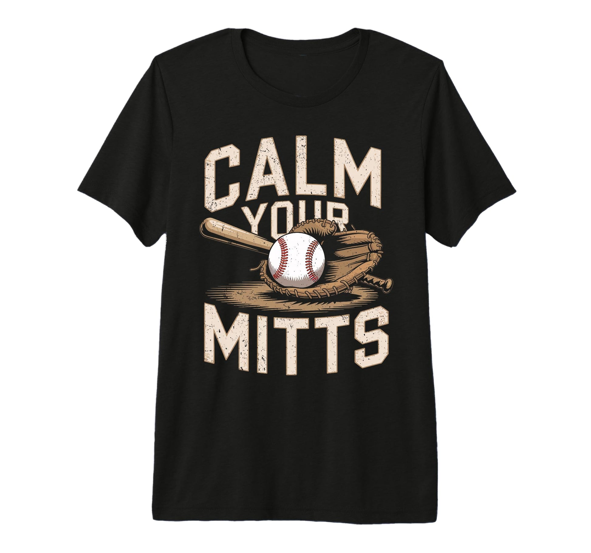Calm Your Mitts Funny Baseball Players T-Shirt - Trendy Graphic Men Women - T-Shirt, Sweatshirt, Hoodie
