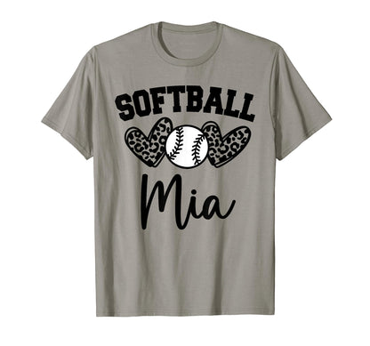 Personalized Baseball Heart Mia T-Shirt - Streetwear Style for Adults - T-Shirt, Sweatshirt, Hoodie
