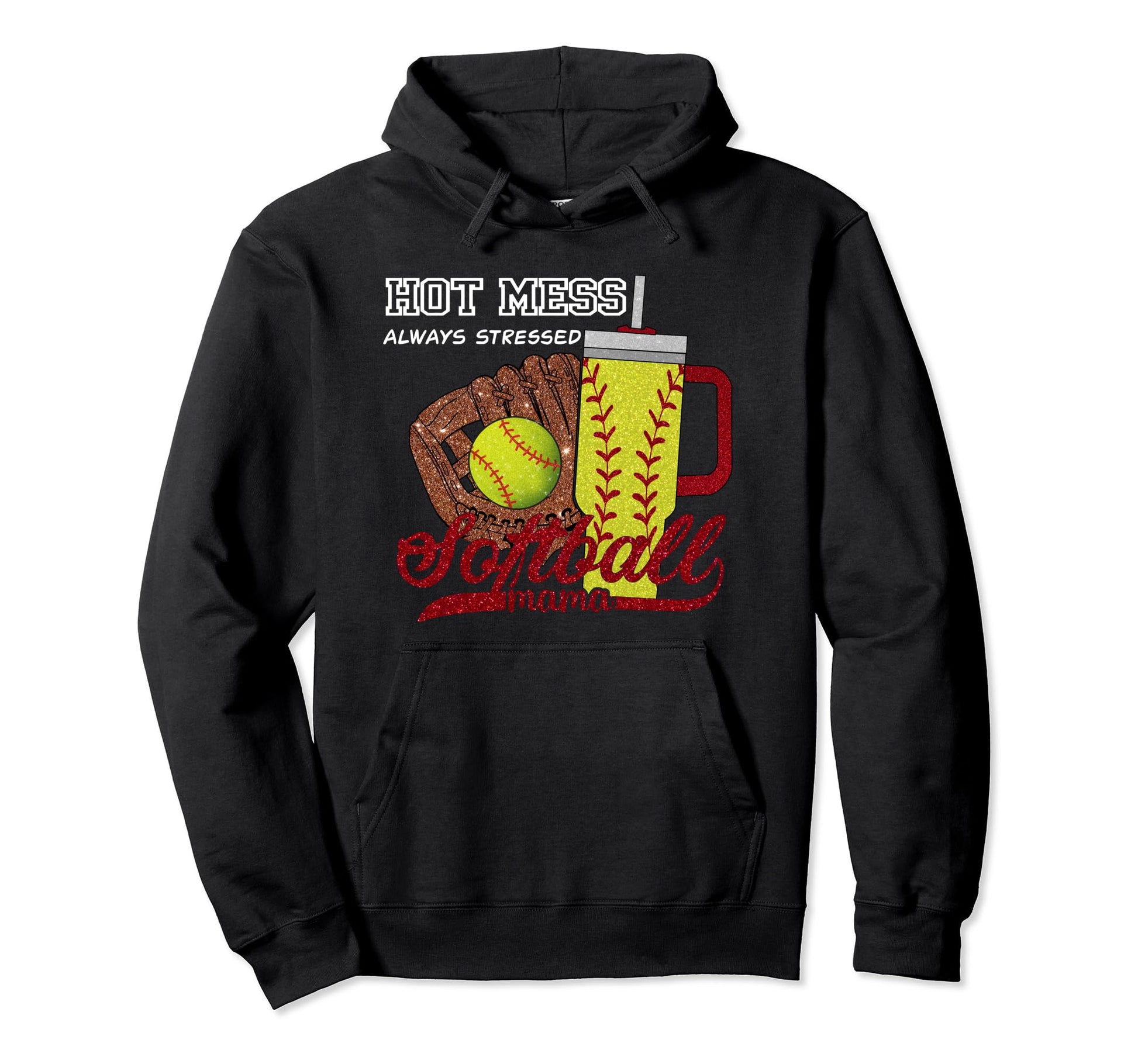 Softball Mom Game Day Vibes Mothers Hoodie - Aesthetic Graphic for Adults - T-Shirt, Sweatshirt, Hoodie