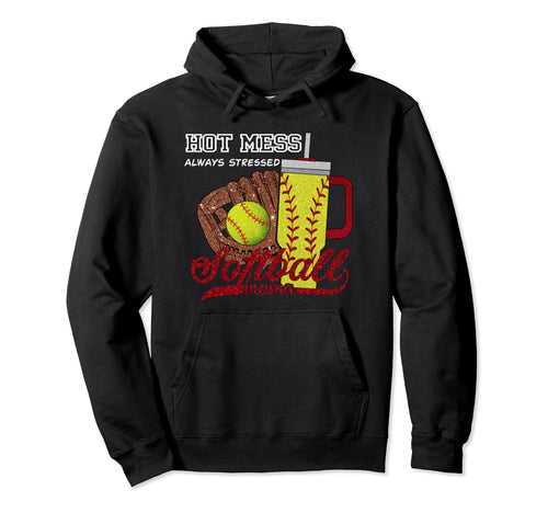 Softball Mom Game Day Vibes Mothers Hoodie - Aesthetic Graphic for Adults - T-Shirt, Sweatshirt, Hoodie