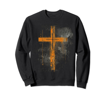 Cross Distressed 90S Goth Grunge Vibes Sweatshirt - Trendy Graphic Unisex - T-Shirt, Sweatshirt, Hoodie