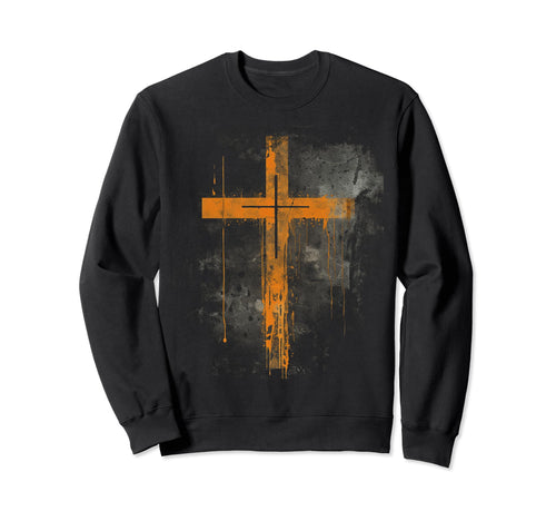 Cross Distressed 90S Goth Grunge Vibes Sweatshirt - Trendy Graphic Unisex - T-Shirt, Sweatshirt, Hoodie