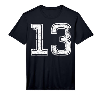 White Sports Team Number 13 Performance T-Shirt - Trendy Graphic Men Women - T-Shirt, Sweatshirt, Hoodie