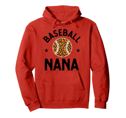 Baseball Nana Grandmother Leopard Hoodie - Streetwear Style for Adults - T-Shirt, Sweatshirt, Hoodie