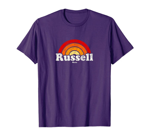 Russell Massachusetts Ma 70S Rainbow T-Shirt - Trendy Graphic for Adults - T-Shirt, Sweatshirt, Hoodie