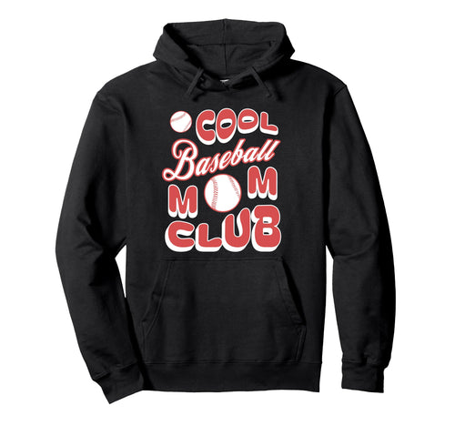 Baseball Mom Club Sports Team Support Hoodie - Minimalist Print for Adults - T-Shirt, Sweatshirt, Hoodie