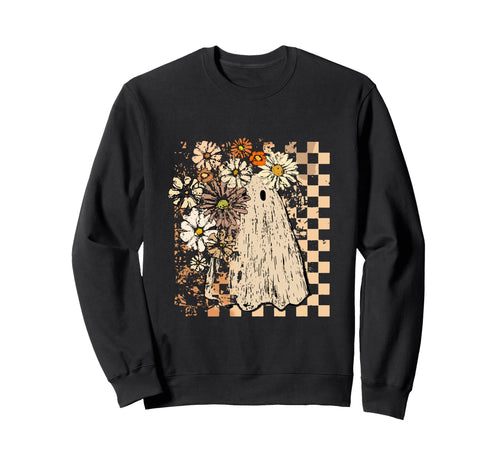 Boho Floral Halloween Fall Ghost Sweatshirt - Custom Art Print Men Women - T-Shirt, Sweatshirt, Hoodie