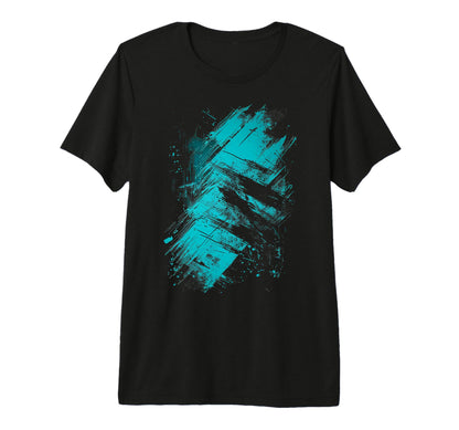 Teal And Black Grunge Tri Blend T-Shirt - Trendy Graphic for Adults - T-Shirt, Sweatshirt, Hoodie
