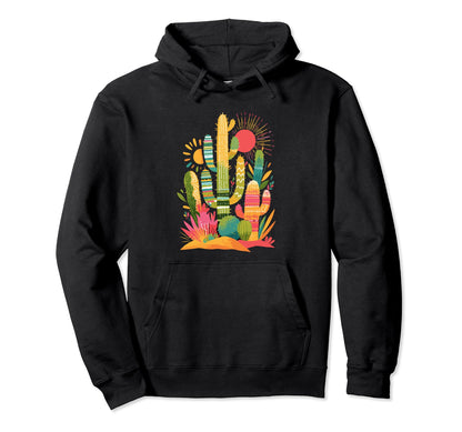 Cactus Serape Succulent Plant Cacti Hoodie - Custom Art Print Unisex - T-Shirt, Sweatshirt, Hoodie