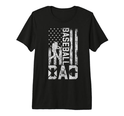 Baseball Us Flag Baseball Dad Player T-Shirt - Fun Novelty Design Unisex - T-Shirt, Sweatshirt, Hoodie