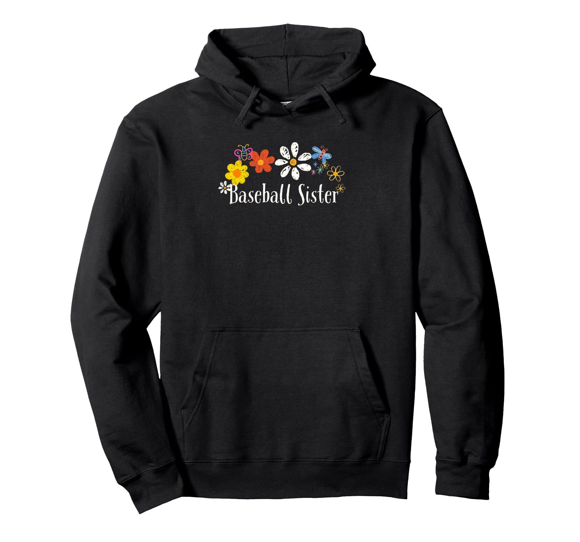 Floral Artwork Art Baseball Sister Hoodie - Graphic Print for Adults - T-Shirt, Sweatshirt, Hoodie