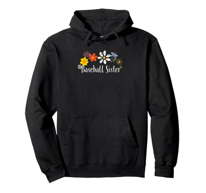 Floral Artwork Art Baseball Sister Hoodie - Graphic Print for Adults - T-Shirt, Sweatshirt, Hoodie