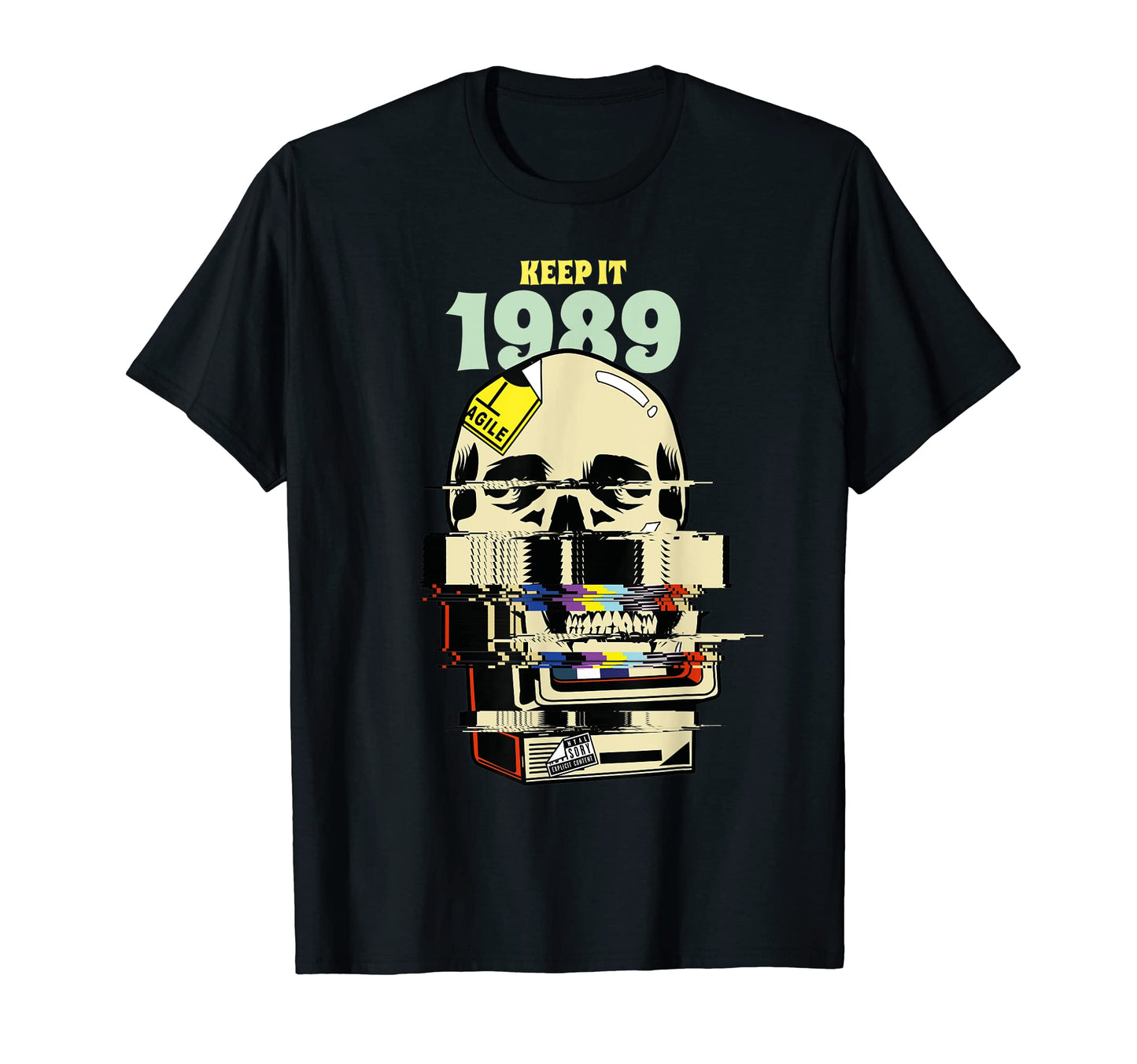 Horror Movie Vaporwave Aesthetic 80S Glitch T-Shirt - Graphic Print Unisex - T-Shirt, Sweatshirt, Hoodie