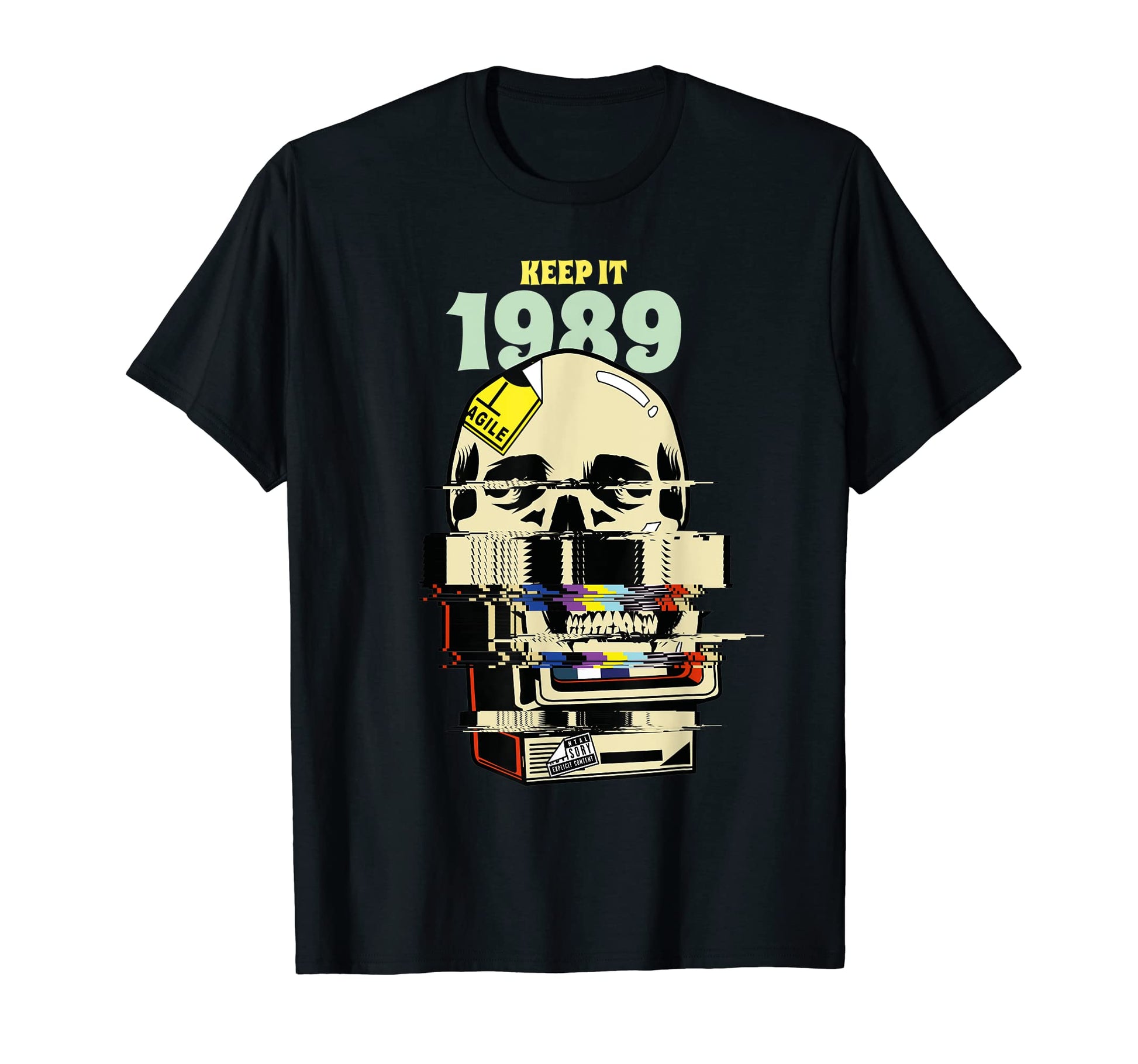 Horror Movie Vaporwave Aesthetic 80S Glitch T-Shirt - Graphic Print Unisex - T-Shirt, Sweatshirt, Hoodie