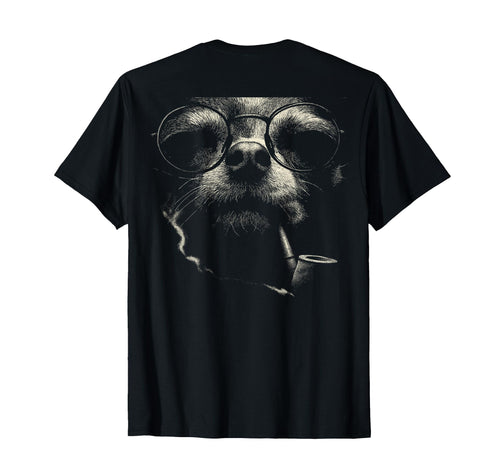 Fun Chihuahua Smoking Pipe Glasses T-Shirt - Graphic Print Men Women - T-Shirt, Sweatshirt, Hoodie