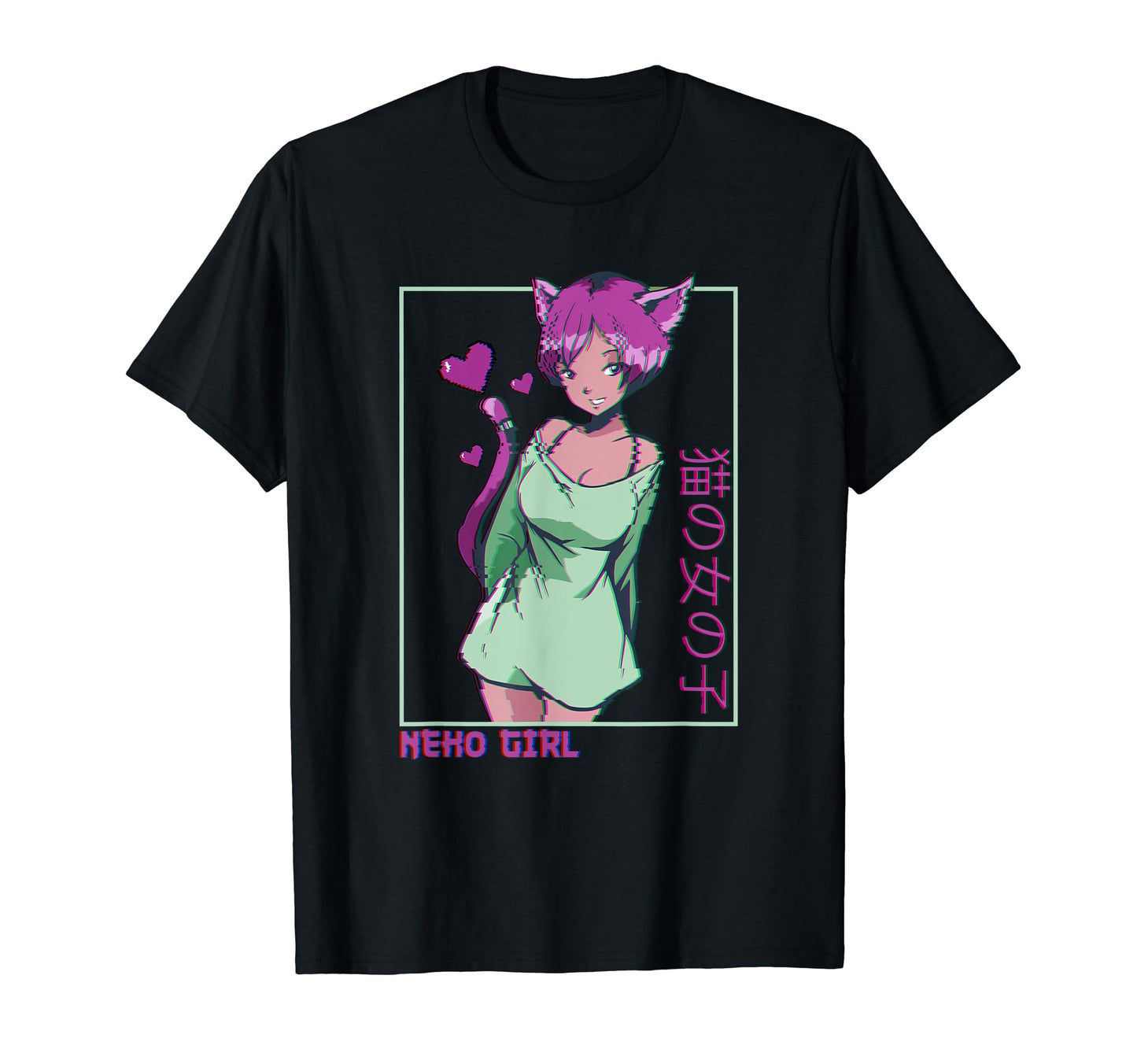 Nani Neko E Vaporwave Pastell Anime T-Shirt - Unique Graphic for Adults - T-Shirt, Sweatshirt, Hoodie