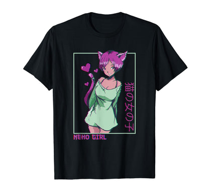 Nani Neko E Vaporwave Pastell Anime T-Shirt - Unique Graphic for Adults - T-Shirt, Sweatshirt, Hoodie