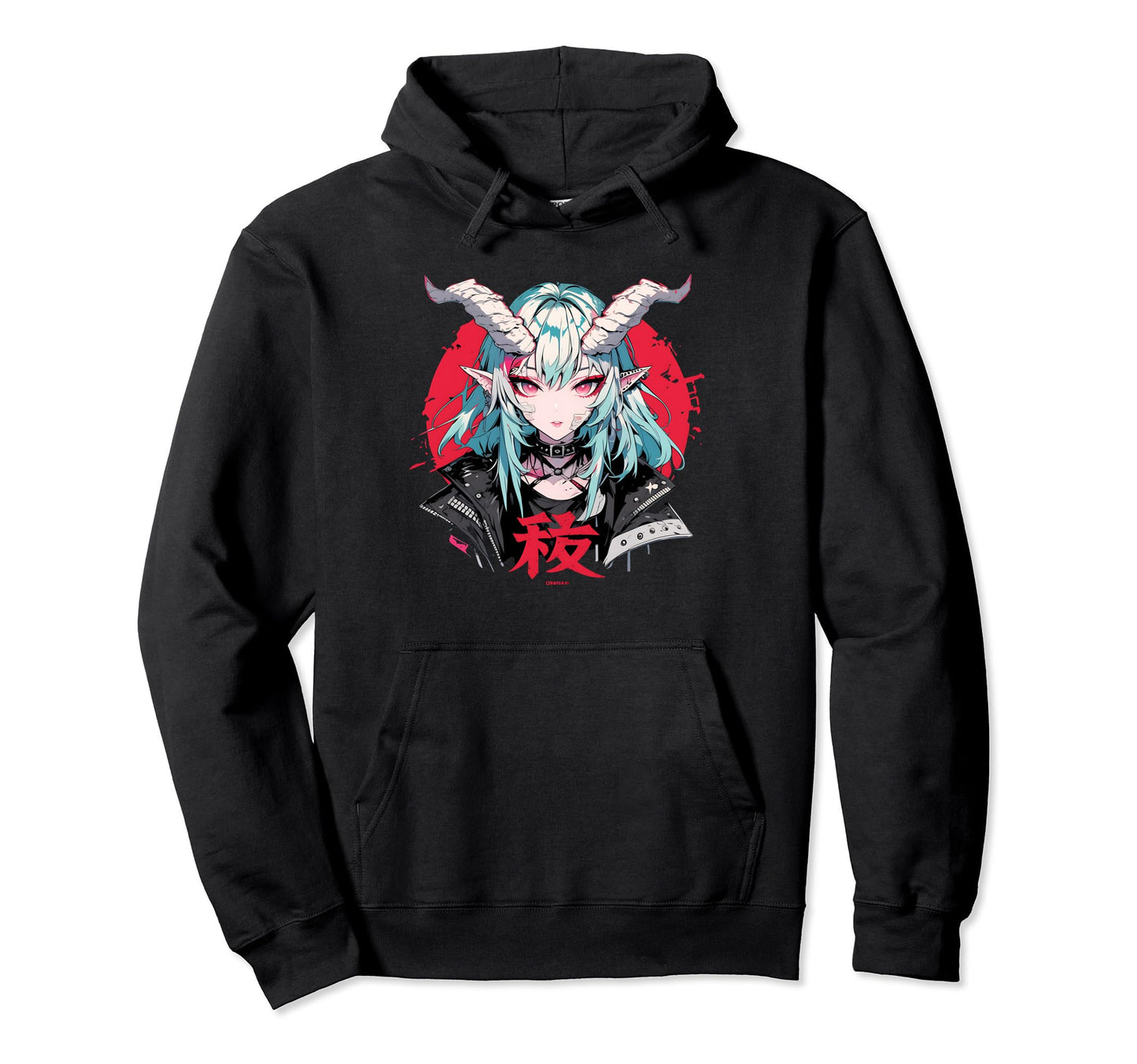 Goth Grunge Demon Anime Waifu Horror Alt Hoodie - Graphic Print Unisex - T-Shirt, Sweatshirt, Hoodie