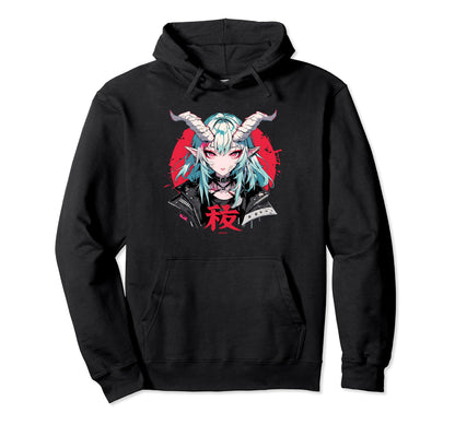 Goth Grunge Demon Anime Waifu Horror Alt Hoodie - Graphic Print Unisex - T-Shirt, Sweatshirt, Hoodie