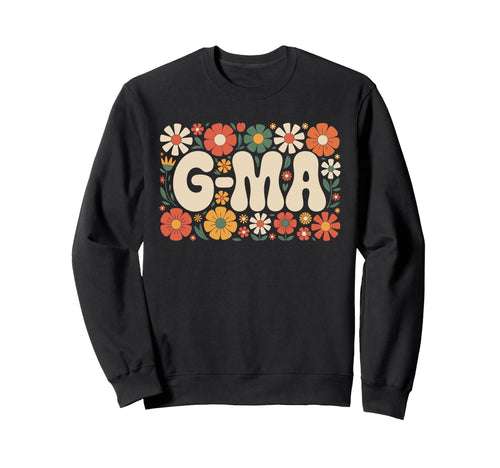 G Ma Floral Hippie Boho 70S Grandma Sweatshirt - Unique Graphic for Adults - T-Shirt, Sweatshirt, Hoodie