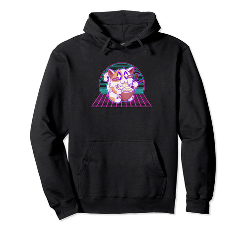 Anime Vaporwave Cat Hoodie - Casual Everyday Wear Unisex - T-Shirt, Sweatshirt, Hoodie