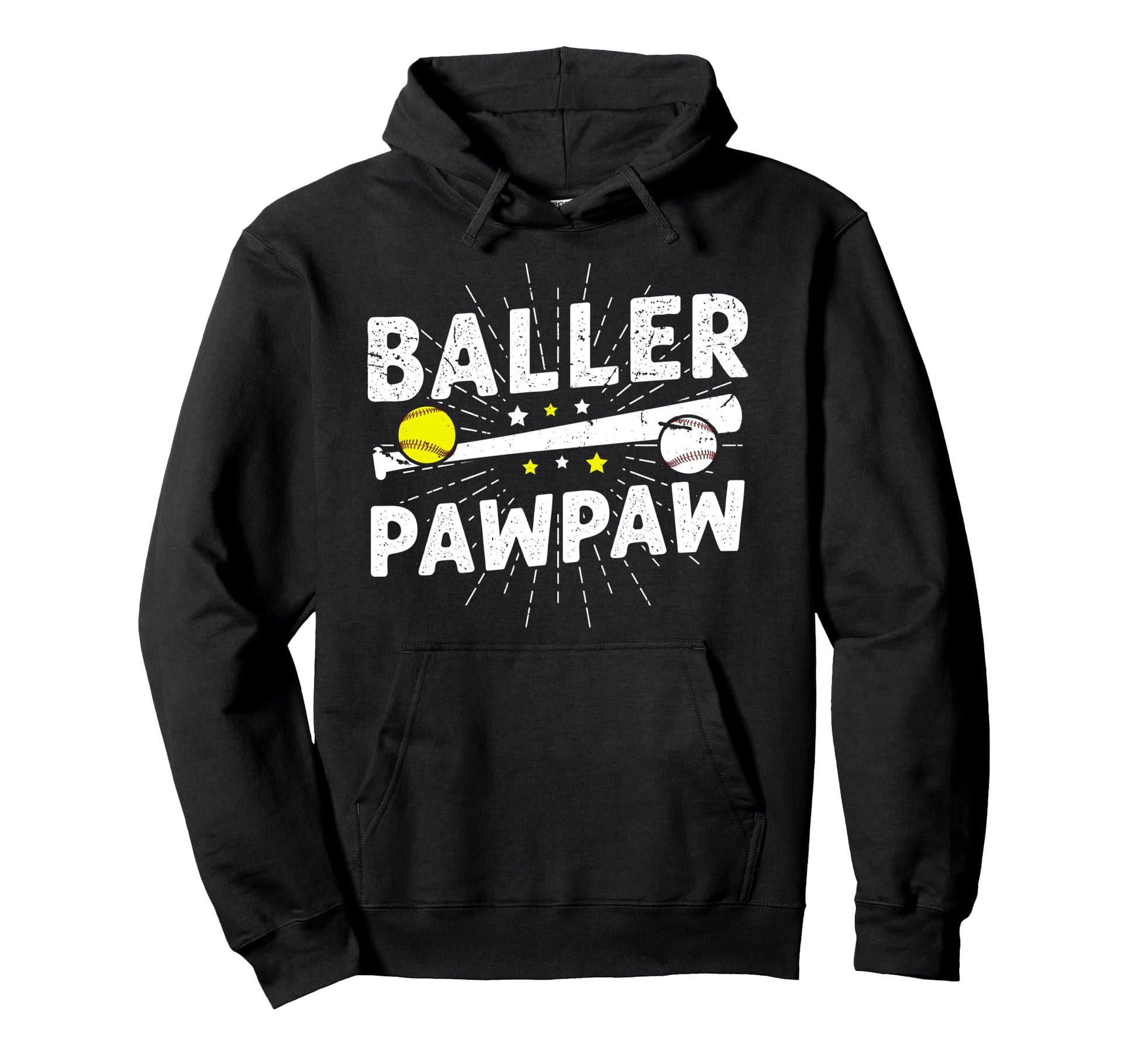 Baller Pawpaw Proud Softball Hoodie - Fun Novelty Design for Adults - T-Shirt, Sweatshirt, Hoodie