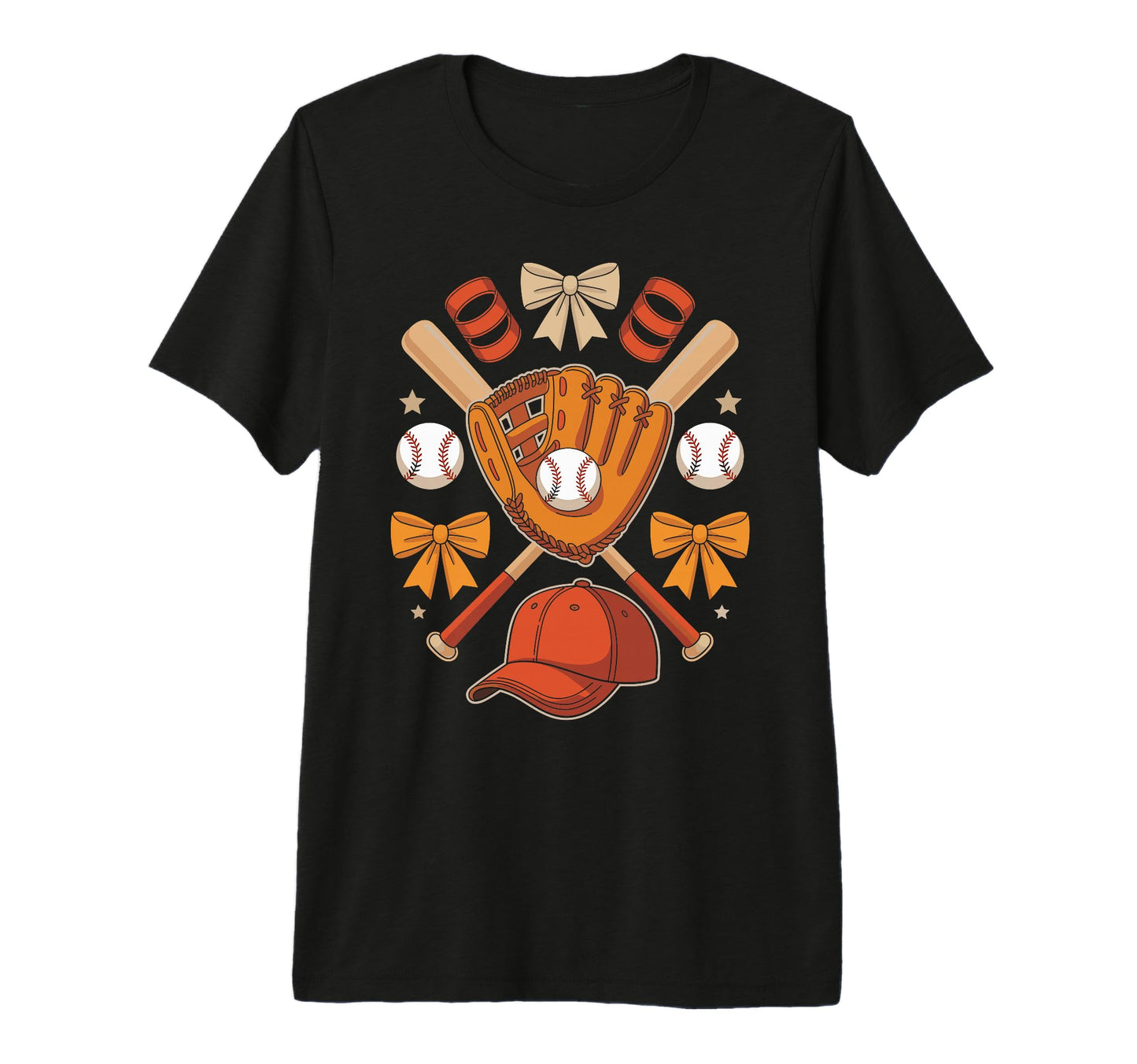 Baseball Bows And Bats Softball T-Shirt - Fun Novelty Design Men Women - T-Shirt, Sweatshirt, Hoodie