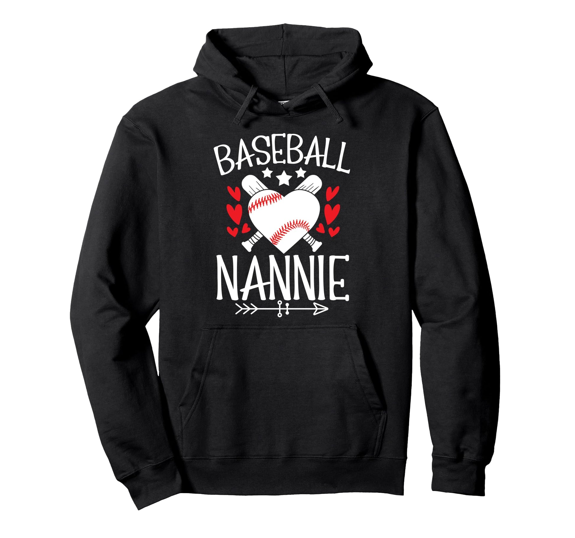 Baseball Nannie Grandma Nannie Baseball Hoodie - Trendy Graphic Unisex - T-Shirt, Sweatshirt, Hoodie