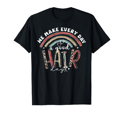 Hair Stylist Barber Salon Rainbow T-Shirt - Streetwear Style for Adults - T-Shirt, Sweatshirt, Hoodie