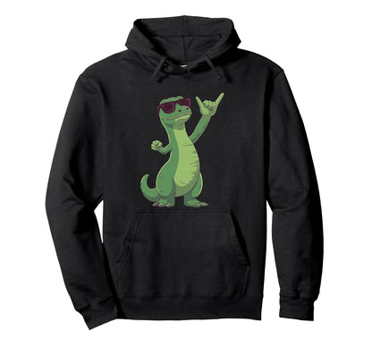 Green Lizard Reptile Rock Hand Hoodie - Casual Everyday Wear for Adults - T-Shirt, Sweatshirt, Hoodie