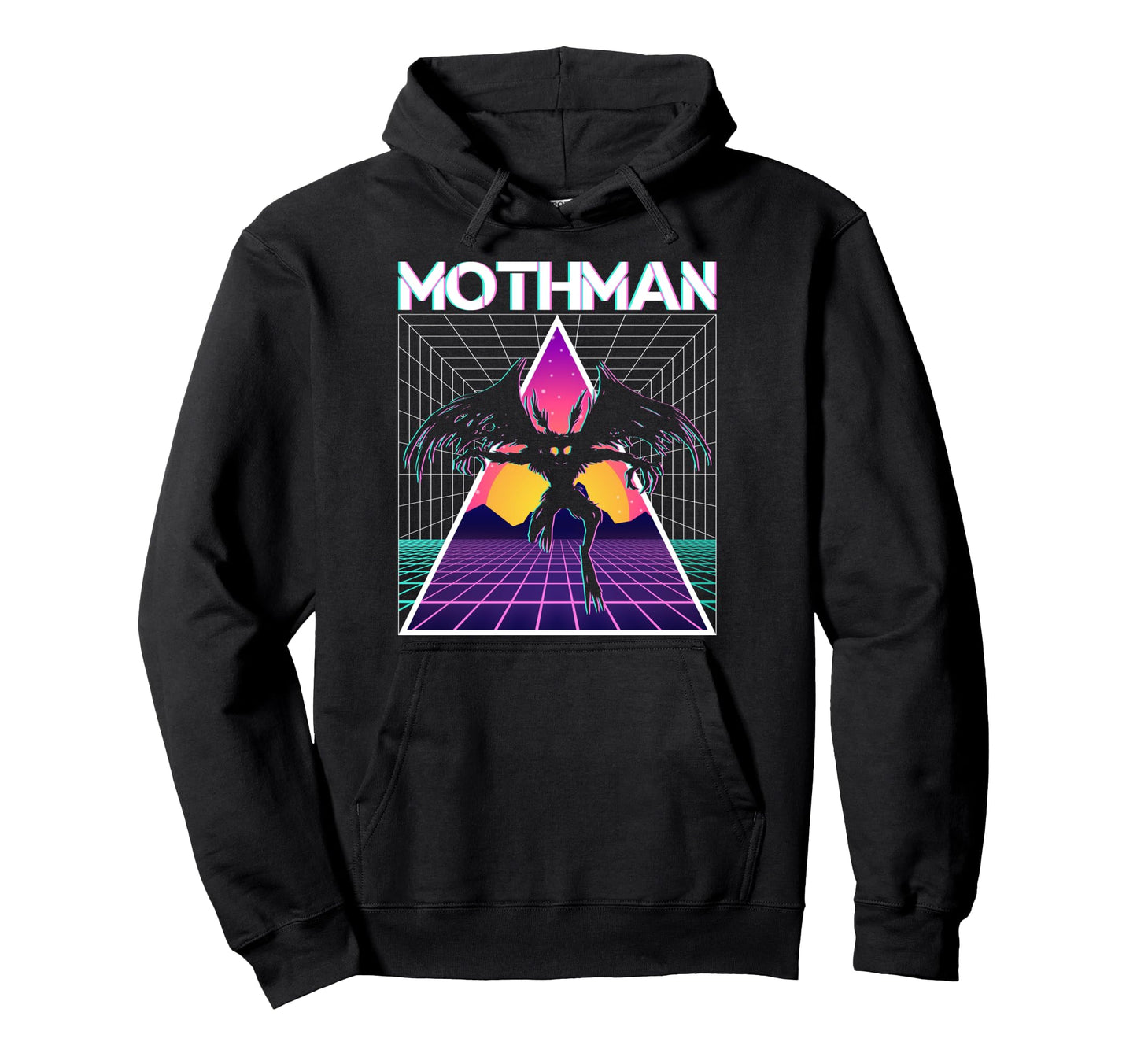 Vaporwave Aesthetic Mothman Cryptozoology Hoodie - Graphic Print Men Women - T-Shirt, Sweatshirt, Hoodie