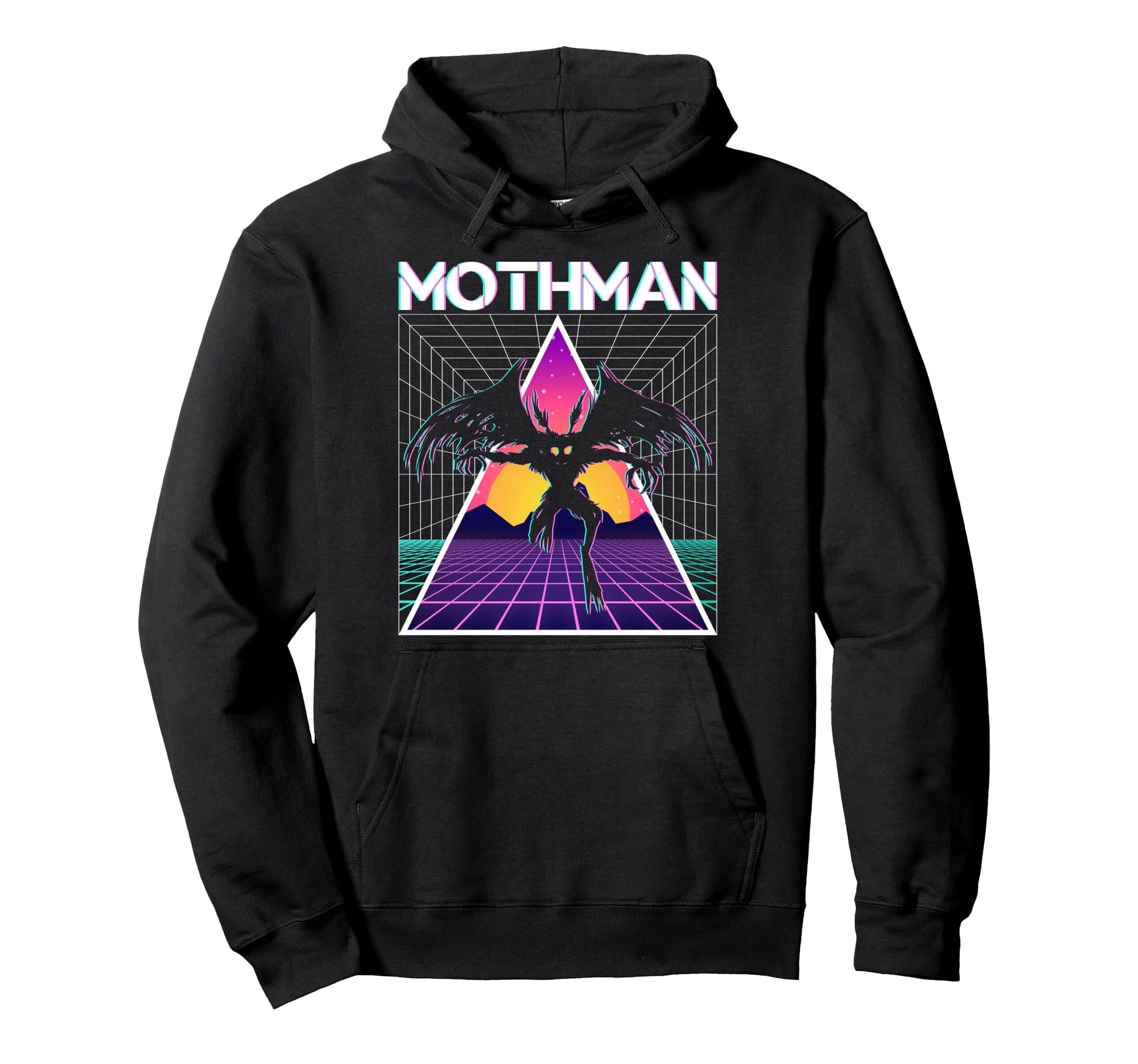 Vaporwave Aesthetic Mothman Cryptozoology Hoodie - Graphic Print Men Women - T-Shirt, Sweatshirt, Hoodie