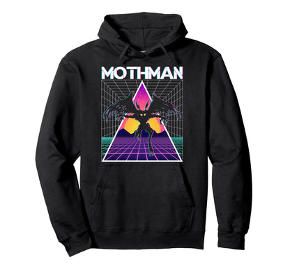 Vaporwave Aesthetic Mothman Cryptozoology Hoodie - Graphic Print Men Women - T-Shirt, Sweatshirt, Hoodie