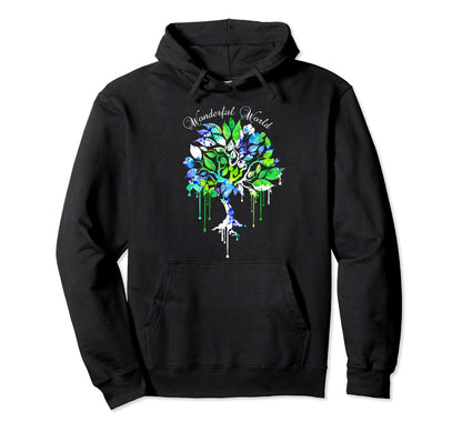 Wonderful World Boho Tree 60S 70S Groovy Hoodie - Graphic Print Men Women - T-Shirt, Sweatshirt, Hoodie
