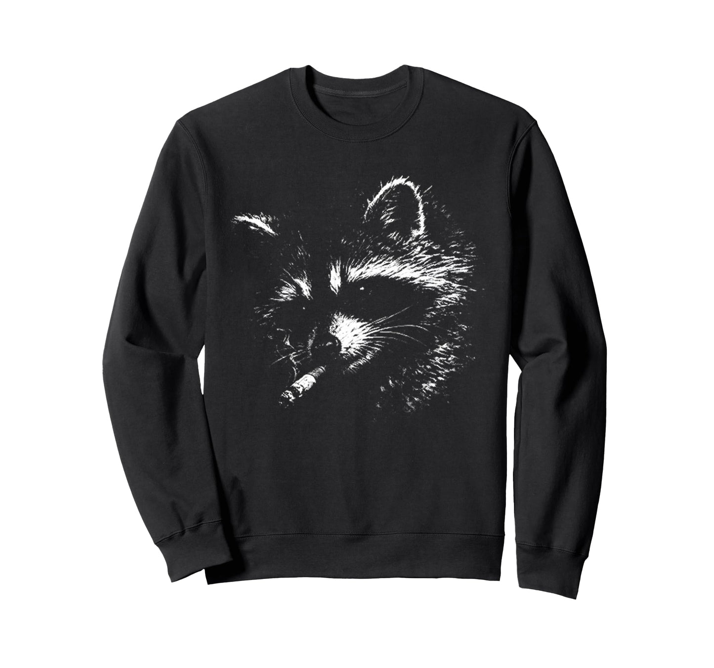 Cigarette Raccoon Funny Meme Sweatshirt - Casual Everyday Wear for Adults - T-Shirt, Sweatshirt, Hoodie