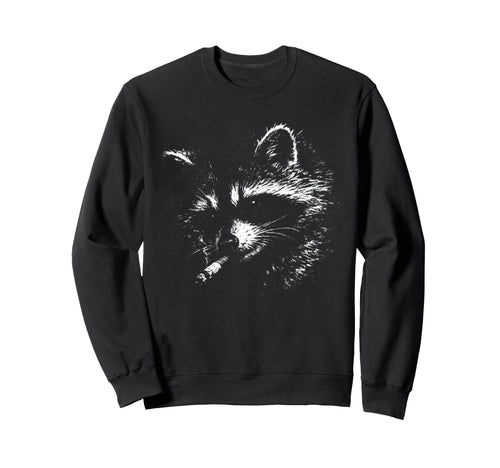Cigarette Raccoon Funny Meme Sweatshirt - Casual Everyday Wear for Adults - T-Shirt, Sweatshirt, Hoodie