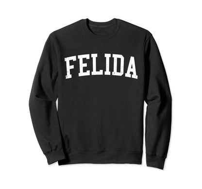 Felida Wa Distressed White Varsity Sweatshirt - Custom Art Print Unisex - T-Shirt, Sweatshirt, Hoodie