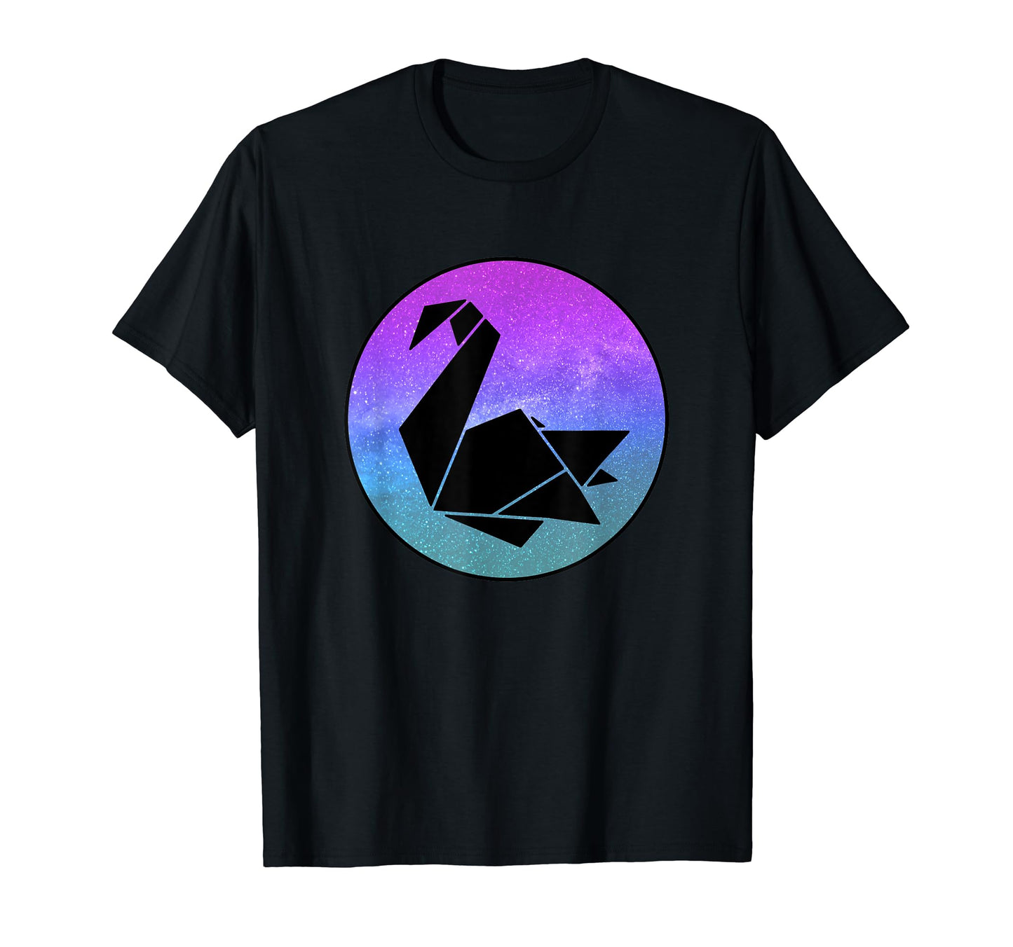 Swan Bird Origami Galaxy Vaporwave T-Shirt - Unique Graphic Men Women - T-Shirt, Sweatshirt, Hoodie