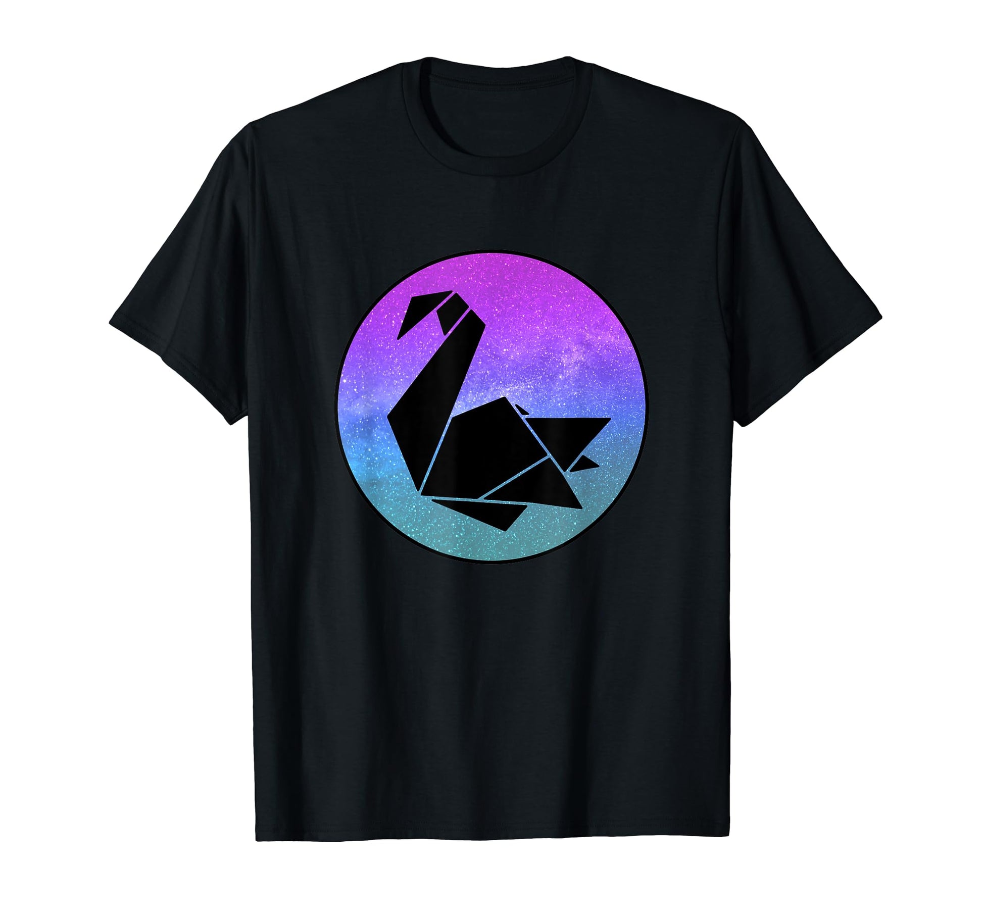 Swan Bird Origami Galaxy Vaporwave T-Shirt - Unique Graphic Men Women - T-Shirt, Sweatshirt, Hoodie