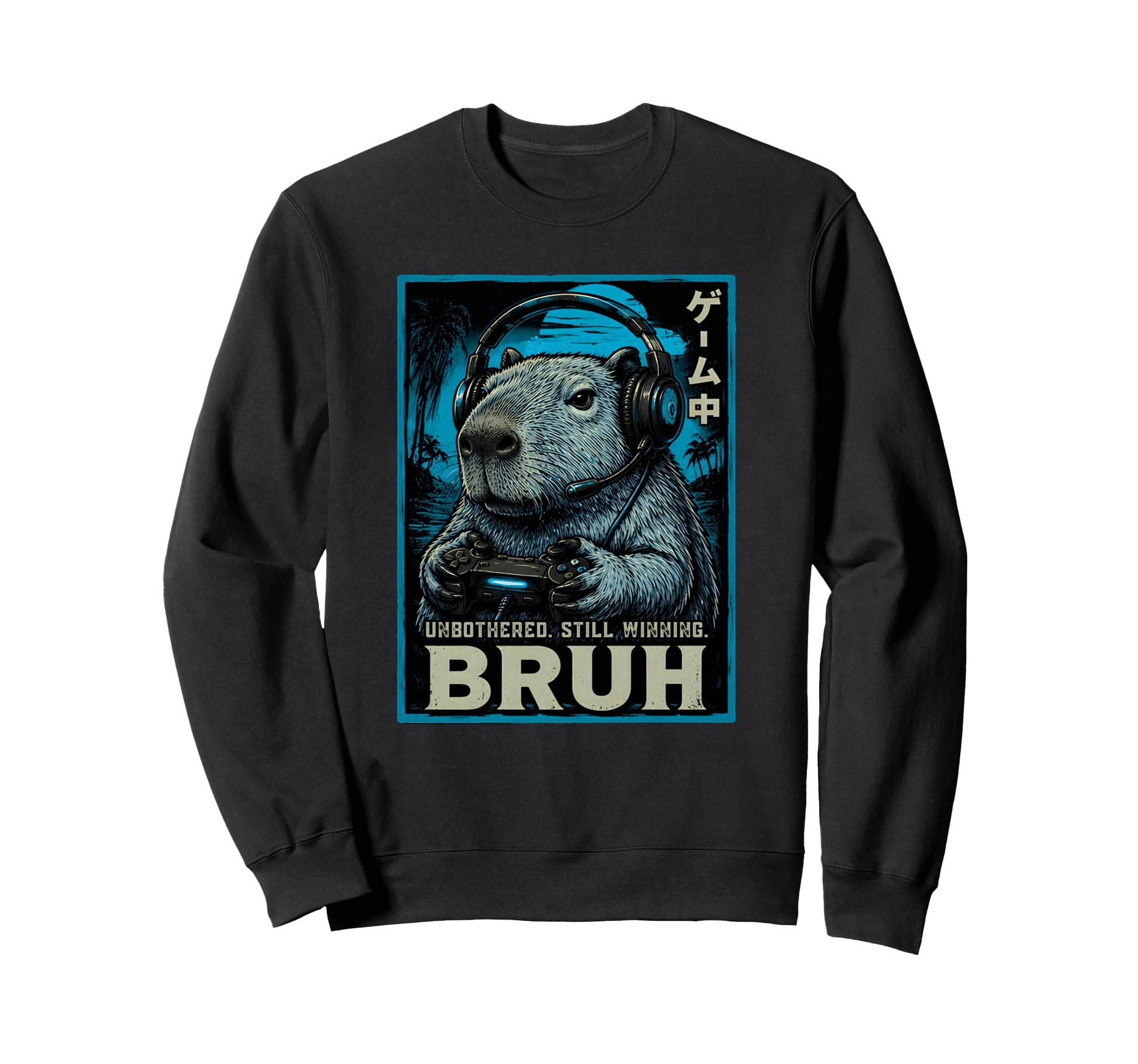 Funny Capybara Gamer Bruh Meme Sweatshirt - Unique Graphic Unisex - T-Shirt, Sweatshirt, Hoodie